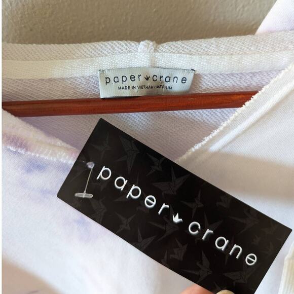 NWT Paper Crane Purple Tie Dye Cropped Sweater size Medium - Picture 5 of 5